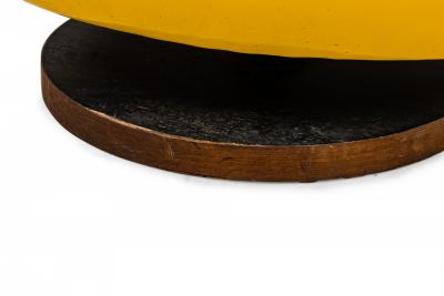 Milo Baughman Milo Baughman American Bright Yellow Patent Leather Swivel Tilt Slipper Chair