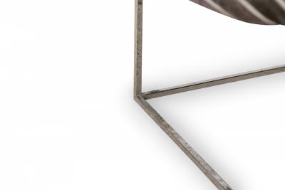 Milo Baughman Milo Baughman American Chrome and Black Gray Striped Upholstery Chairs