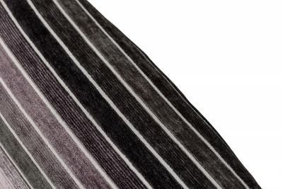 Milo Baughman Milo Baughman American Chrome and Black Gray Striped Upholstery Chairs