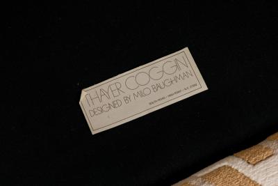 Milo Baughman Milo Baughman American Geometric Gold and White Cube Form Lounge Armchairs