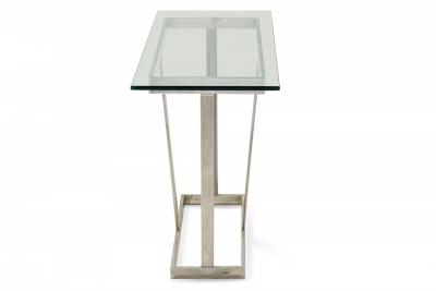 Milo Baughman Milo Baughman American Glass And Polished Chrome Plated Tube Console Table