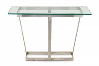 Milo Baughman Milo Baughman American Glass And Polished Chrome Plated Tube Console Table