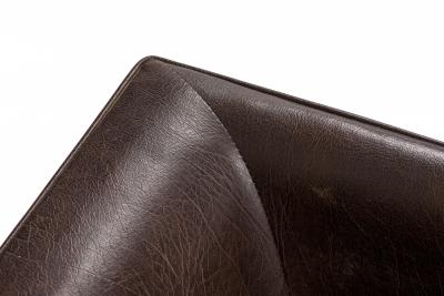 Milo Baughman Milo Baughman American Mid Century Brown Vinyl Cube Lounge Armchair