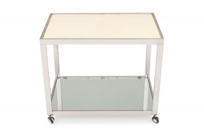 Milo Baughman Milo Baughman American Mid Century Chrome And Glass Serving Trolley