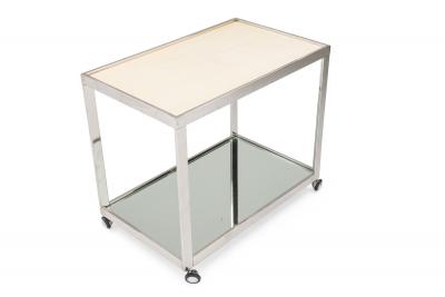 Milo Baughman Milo Baughman American Mid Century Chrome And Glass Serving Trolley