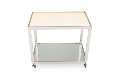 Milo Baughman Milo Baughman American Mid Century Chrome And Glass Serving Trolley