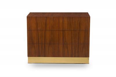 Milo Baughman Milo Baughman American Mid Century Rosewood and Brass Commode Chest of Drawers