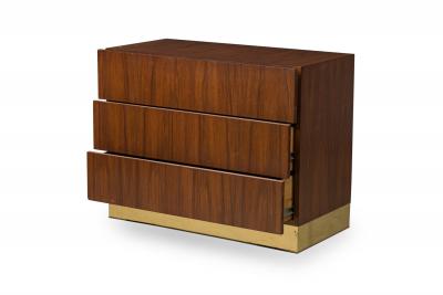 Milo Baughman Milo Baughman American Mid Century Rosewood and Brass Commode Chest of Drawers