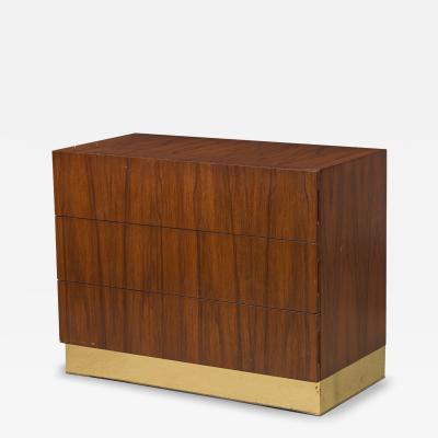 Milo Baughman Milo Baughman American Mid Century Rosewood and Brass Commode Chest of Drawers