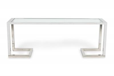 Milo Baughman Milo Baughman American Modern Polished Chrome and Glass Bracket Console Table