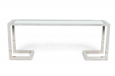 Milo Baughman Milo Baughman American Modern Polished Chrome and Glass Bracket Console Table