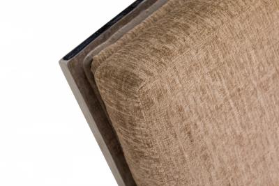 Milo Baughman Milo Baughman AmericanChrome and Brown FabricTank Lounge Armchair