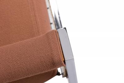 Milo Baughman Milo Baughman AmericanChrome and Dark Pink FabricTank Lounge Armchair