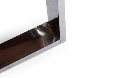 Milo Baughman Milo Baughman AmericanChrome and Dark Pink FabricTank Lounge Armchair