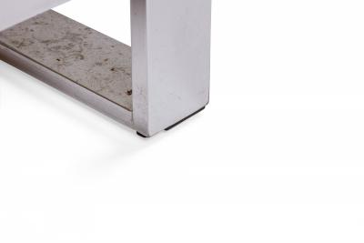 Milo Baughman Milo Baughman AmericanChrome and Peach FabricTank Lounge Armchair