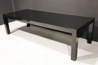 Milo Baughman Milo Baughman Black Lacquer Parsons Style Dining Table