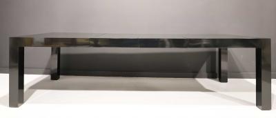 Milo Baughman Milo Baughman Black Lacquer Parsons Style Dining Table