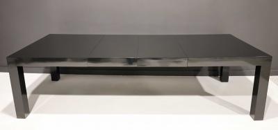 Milo Baughman Milo Baughman Black Lacquer Parsons Style Dining Table