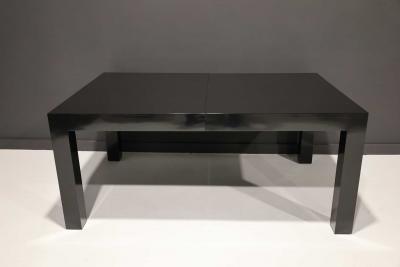 Milo Baughman Milo Baughman Black Lacquer Parsons Style Dining Table