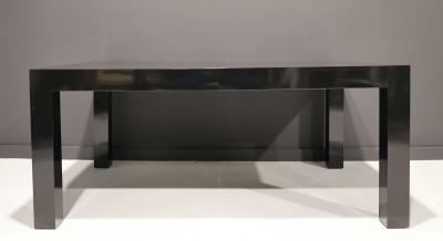 Milo Baughman Milo Baughman Black Lacquer Parsons Style Dining Table