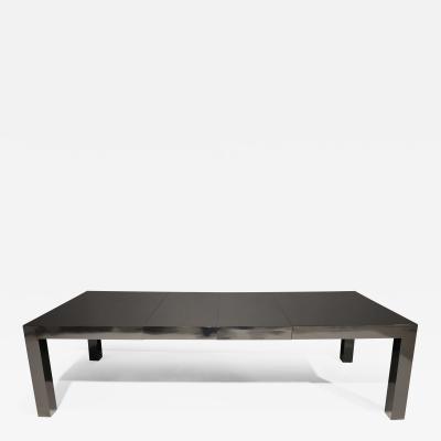 Milo Baughman Milo Baughman Black Lacquer Parsons Style Dining Table