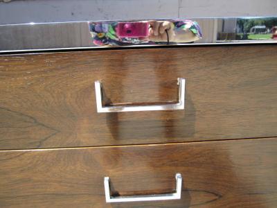 Milo Baughman Milo Baughman Black Lacquer and Rosewood Dresser Mid Century Modern
