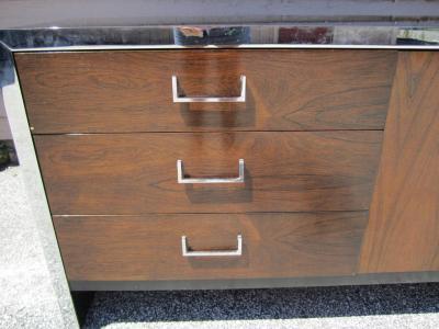 Milo Baughman Milo Baughman Black Lacquer and Rosewood Dresser Mid Century Modern
