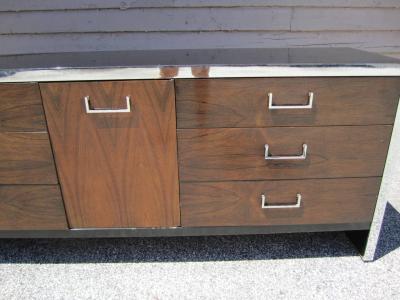 Milo Baughman Milo Baughman Black Lacquer and Rosewood Dresser Mid Century Modern