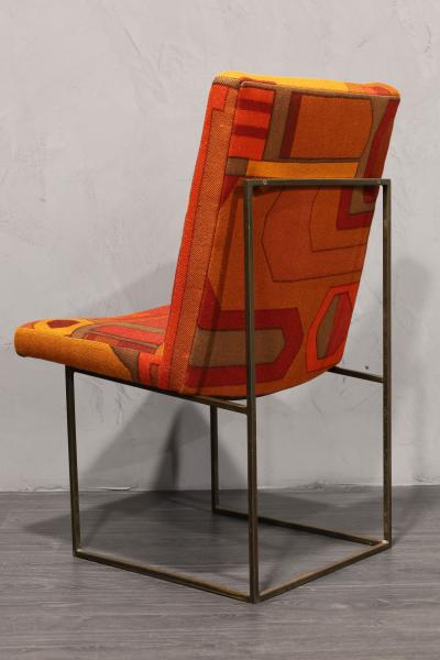 Milo Baughman Milo Baughman Bronze Thin Frame Chairs in Jack Lenor Larsen Upholstery