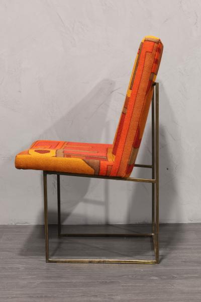 Milo Baughman Milo Baughman Bronze Thin Frame Chairs in Jack Lenor Larsen Upholstery