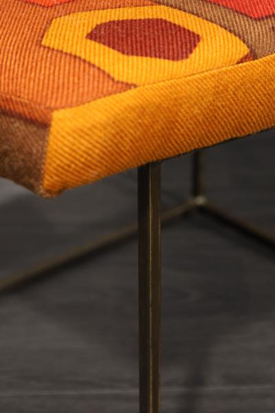 Milo Baughman Milo Baughman Bronze Thin Frame Chairs in Jack Lenor Larsen Upholstery