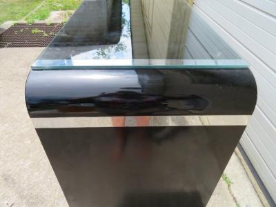 Milo Baughman Milo Baughman Burled Olive Wood Chrome Floating Credenza Mid Century Modern