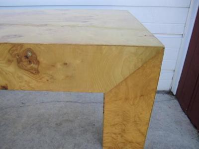 Milo Baughman Milo Baughman Burled Olivewood Console Table Mid Century Modern