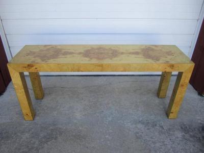 Milo Baughman Milo Baughman Burled Olivewood Console Table Mid Century Modern