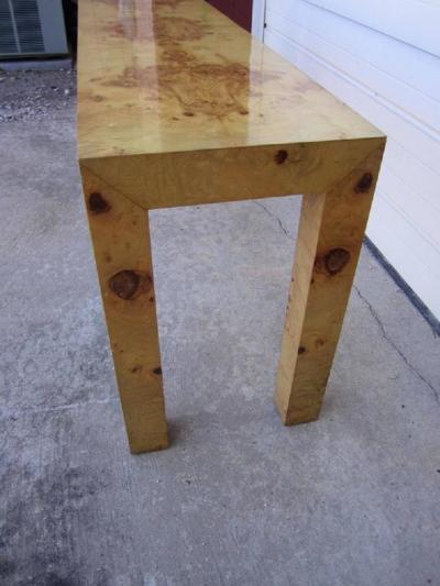 Milo Baughman Milo Baughman Burled Olivewood Console Table Mid Century Modern