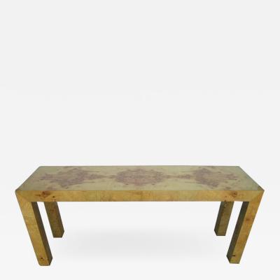Milo Baughman Milo Baughman Burled Olivewood Console Table Mid Century Modern