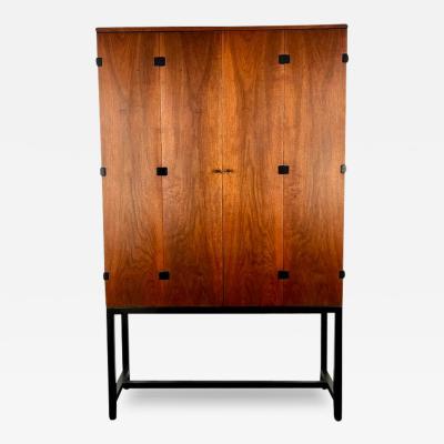 Milo Baughman Milo Baughman Cabinet in Walnut and Black Lacquer for Directional