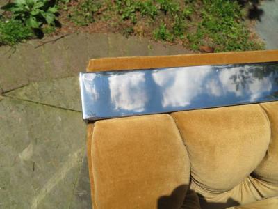 Milo Baughman Milo Baughman Cantilever Chrome Tufted Cube Lounge Chair Mid Century Modern