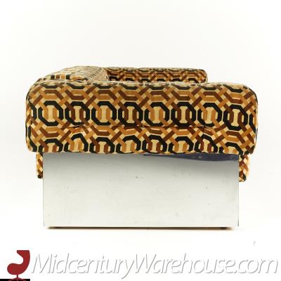 Milo Baughman Milo Baughman Chrome Base Loveseat with Jack Lenor Larsen Style Fabric