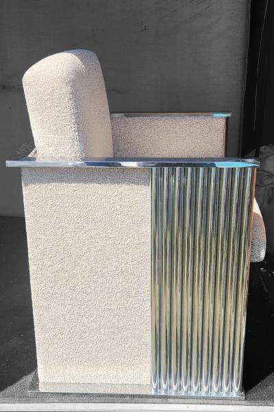 Milo Baughman Milo Baughman Chrome Cube Lounge Chair Thayer Coggin 1980s
