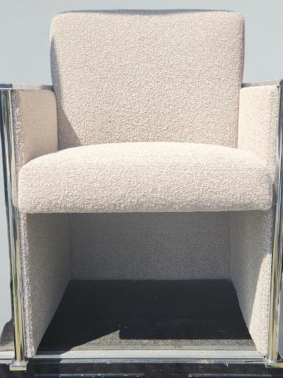 Milo Baughman Milo Baughman Chrome Cube Lounge Chair Thayer Coggin 1980s