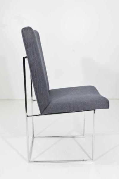 Milo Baughman Milo Baughman Chrome Dining Chair in Holly Hunt Blue Alpaca by Pairs up to 8