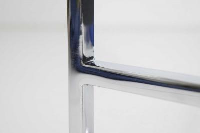 Milo Baughman Milo Baughman Chrome Dining Chair in Holly Hunt Blue Alpaca by Pairs up to 8