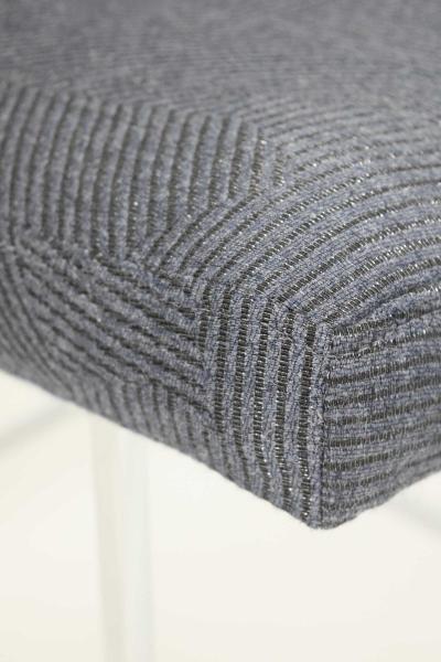 Milo Baughman Milo Baughman Chrome Dining Chair in Holly Hunt Blue Alpaca by Pairs up to 8