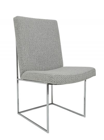 Milo Baughman Milo Baughman Chrome Dining Chairs in Holly Hunt Wool