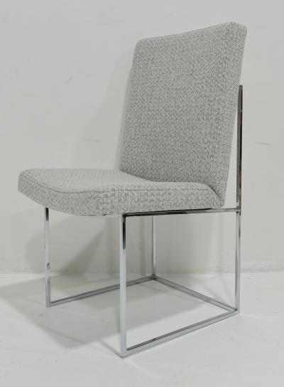 Milo Baughman Milo Baughman Chrome Dining Chairs in Holly Hunt Wool