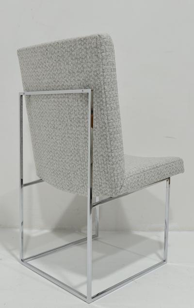 Milo Baughman Milo Baughman Chrome Dining Chairs in Holly Hunt Wool