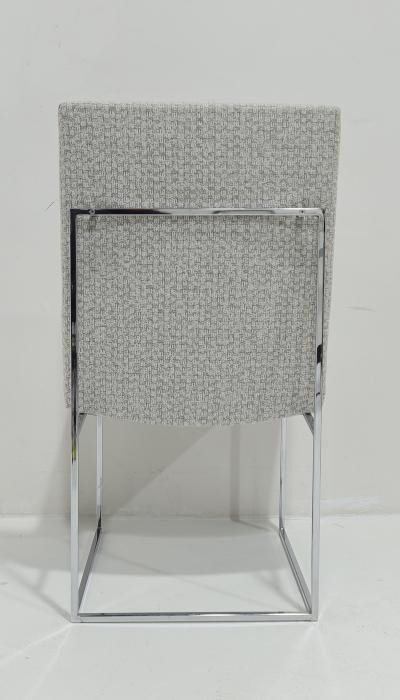 Milo Baughman Milo Baughman Chrome Dining Chairs in Holly Hunt Wool