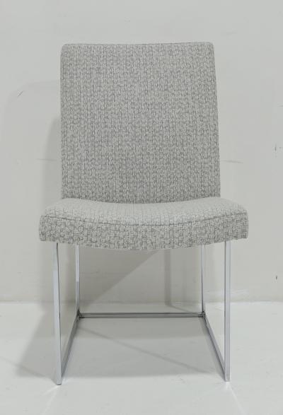 Milo Baughman Milo Baughman Chrome Dining Chairs in Holly Hunt Wool