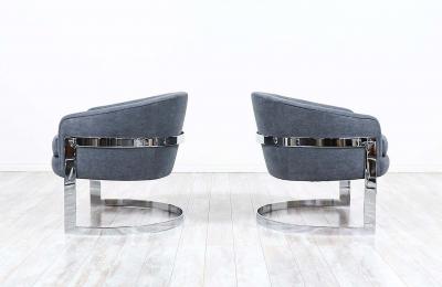 Milo Baughman Milo Baughman Chrome Tub Lounge Chairs for Thayer Coggin